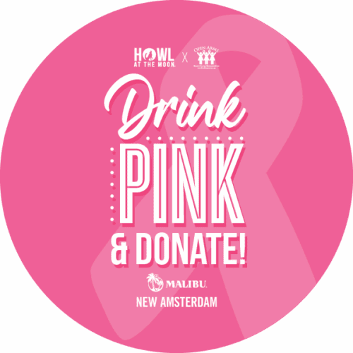 graphic advertising Howl at the Moon's October drink feature, the Malibu Barbie bucket