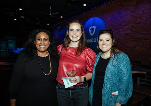 Pittsburgh holiday party group of 3 women