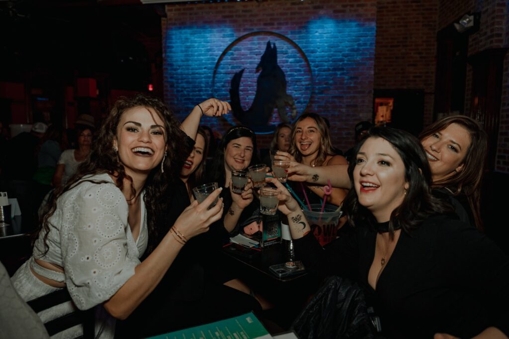 San Antonio bachelorette party with table reservation and shots